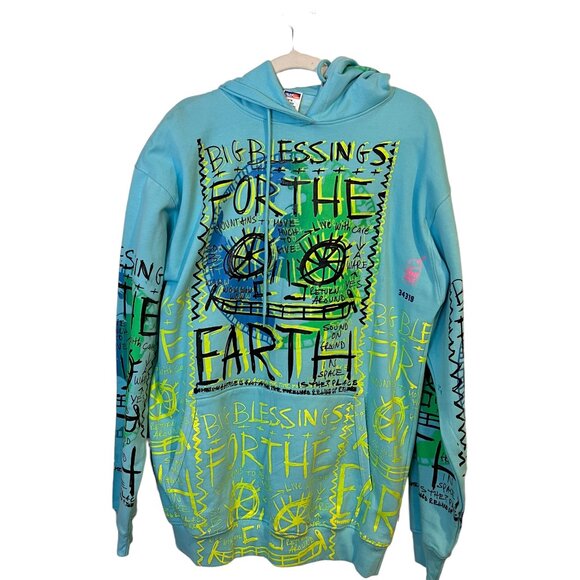 Snowmilk Other - Snowmilk Steetwear Teal Hoodie Painted w/Original Snowmilk Design